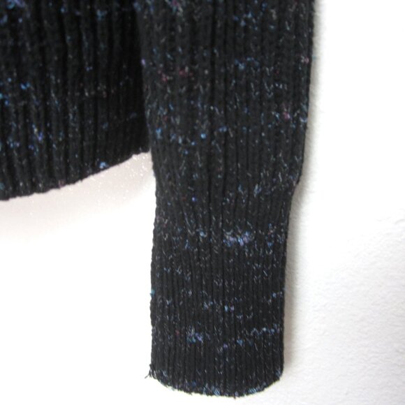 Free People XS Womens Leo Blacklight Party Cowl Neck Turtleneck Sweater Black - Picture 6 of 12